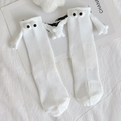 Magnetic Hands Socks Set - Set of 2 Pairs - White / One Size