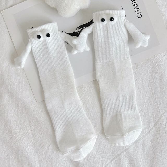 Magnetic Hands Socks Set - Set of 4 Pairs - White / One Size