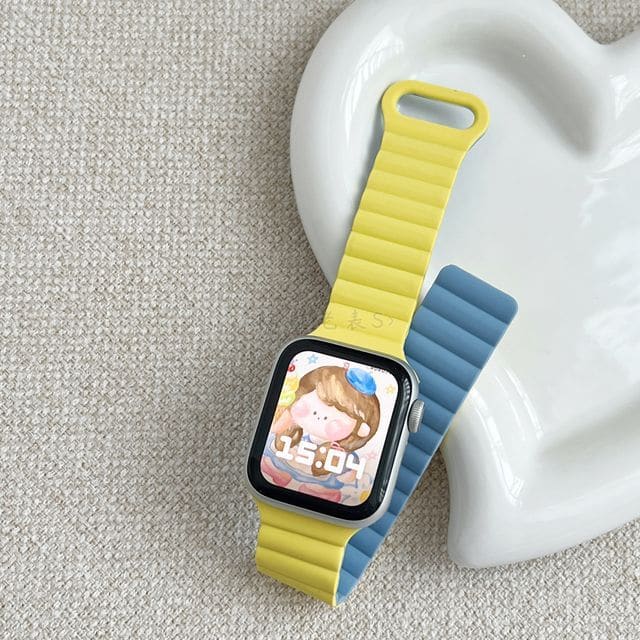 Magnetic Silicone Apple Watch Band - 1 Pc - Yellow &