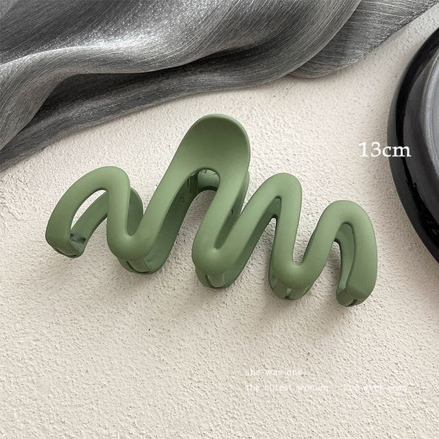 Matte Acrylic Hair Clamp - Green / 10cm