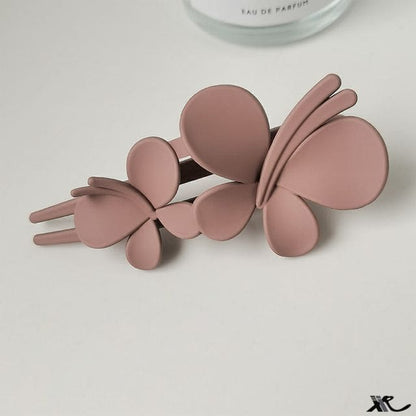 Matte Butterfly Resin Hair Clip - 11 - Mauve Pink / One Size