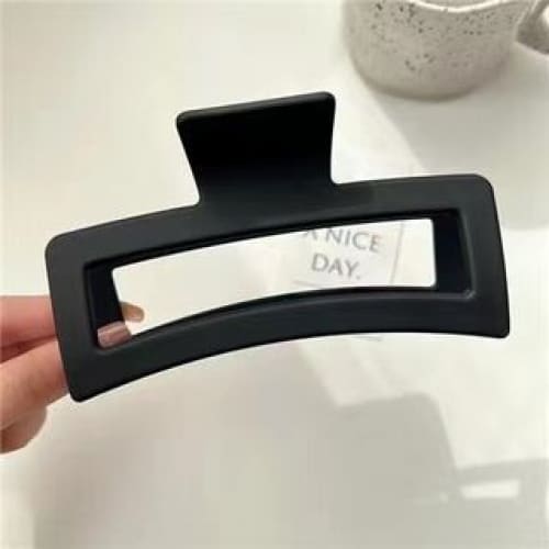 Matte Plastic Hair Clamp - B2 - Black / One Size