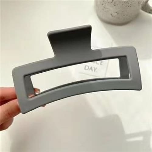 Matte Plastic Hair Clamp - B3 - Gray / One Size