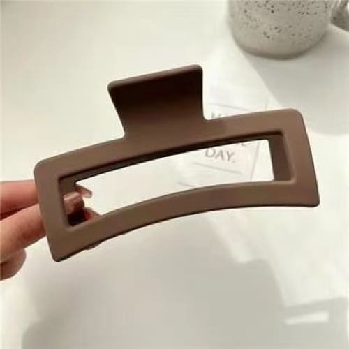 Matte Plastic Hair Clamp - B5 - Coffee / One Size