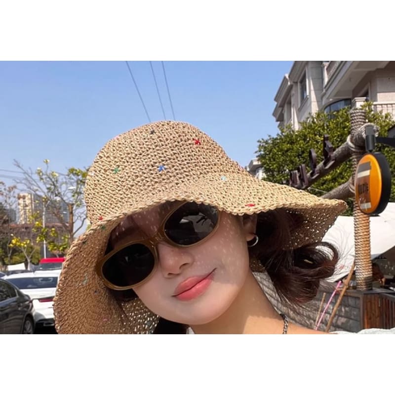 Melange Straw Sun Hat