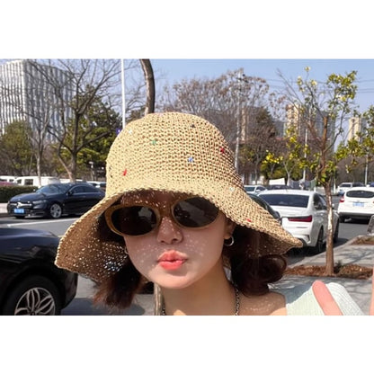 Melange Straw Sun Hat