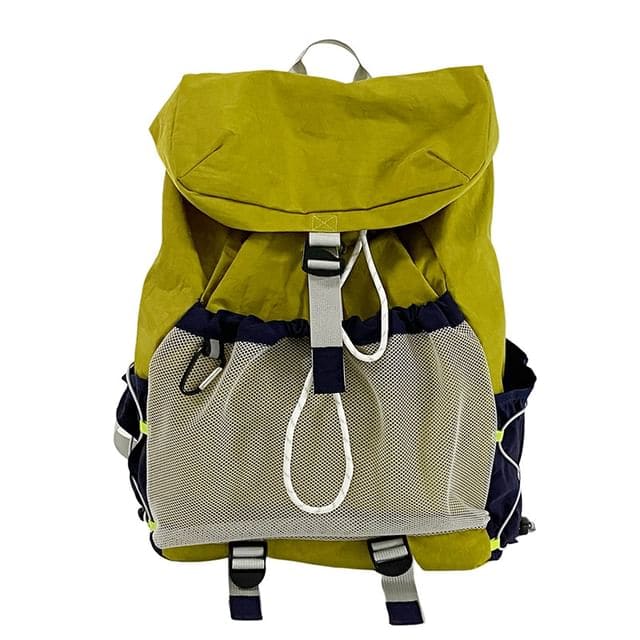 Mesh Panel Multi-Pocket Backpack - Yellow / One Size