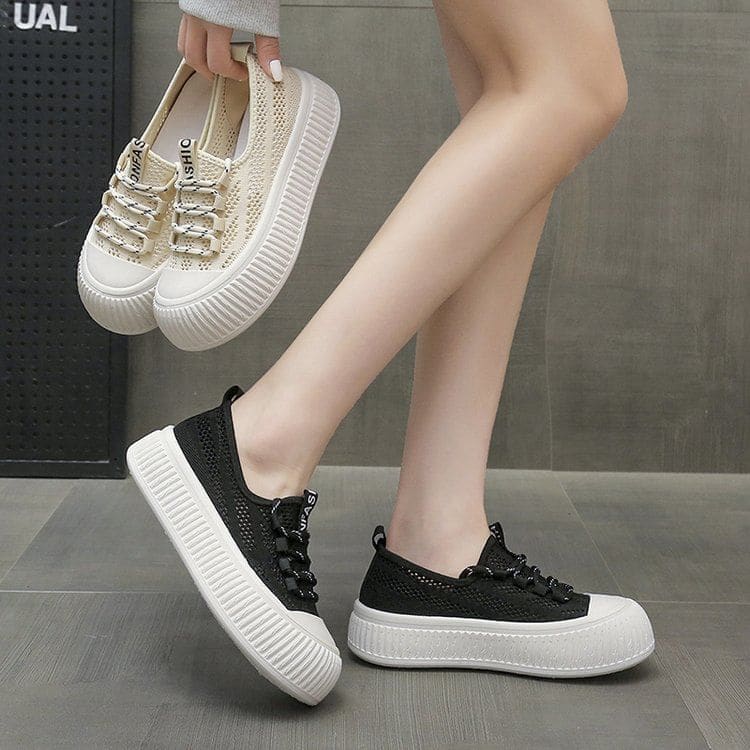 Mesh Panel Platform Sneakers