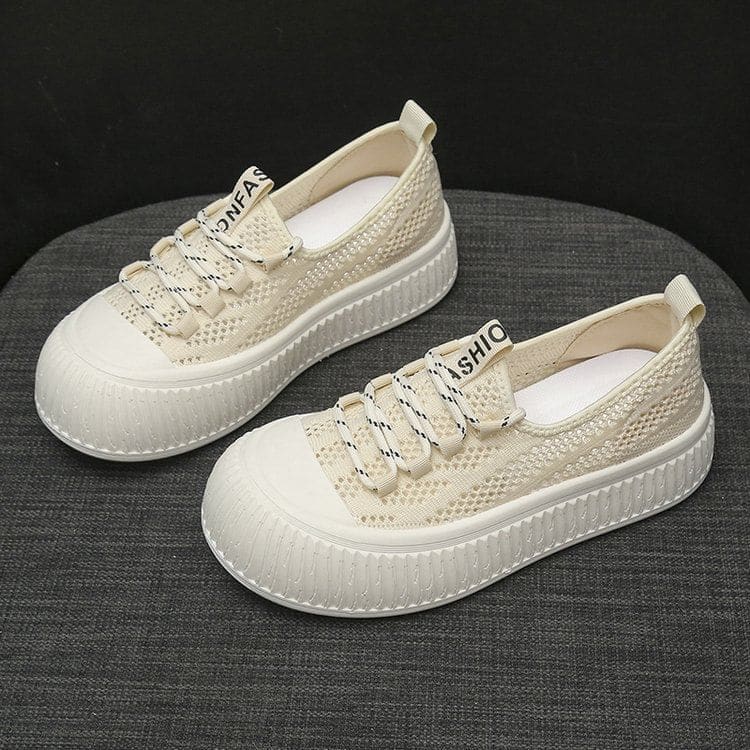 Mesh Panel Platform Sneakers