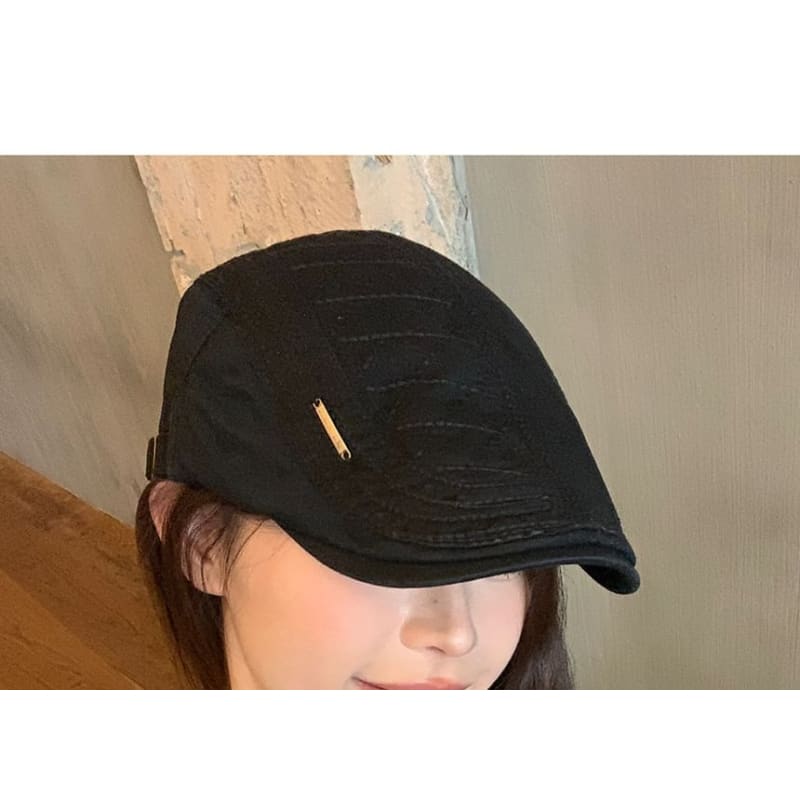 Metal Bar Flat Cap