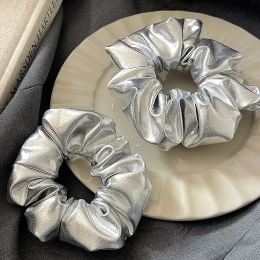 Metallic Patent Scrunchie