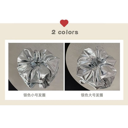 Metallic Patent Scrunchie