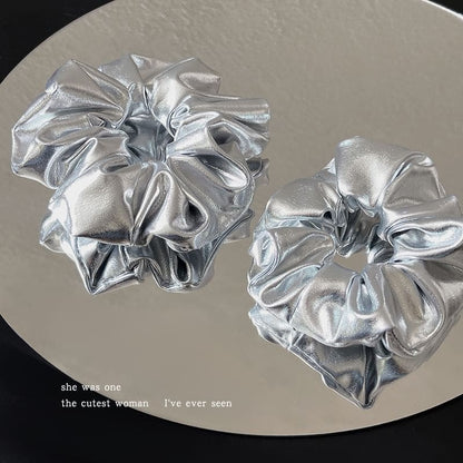 Metallic Patent Scrunchie