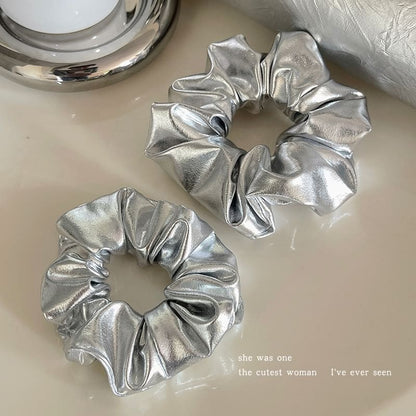 Metallic Patent Scrunchie