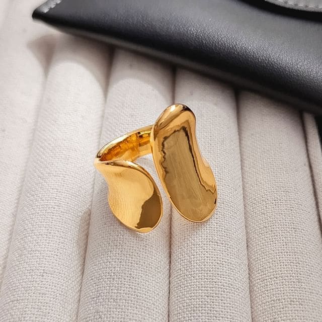 Metallic Thick Ring - 1 Pc - Ring - Gold / One Size