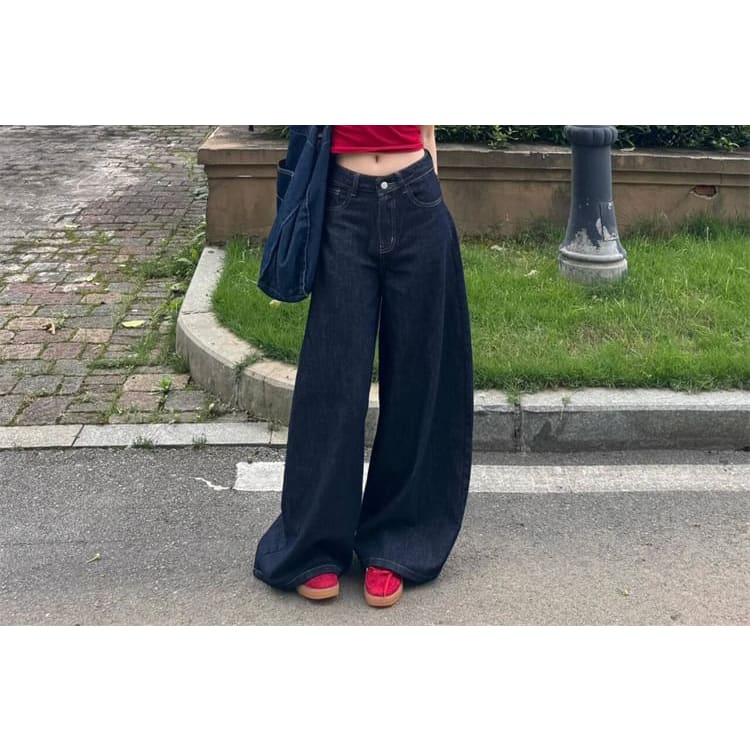 Mid Waist Wide Leg Jeans