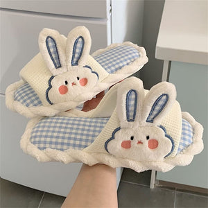 Milky strawberry slippers - Rabbit beige / 36-37 - slippers