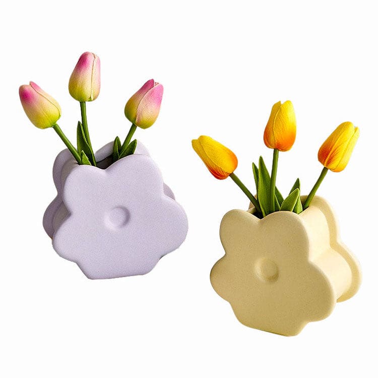 Mini Decorate Flower Shaped Vase - Lavender