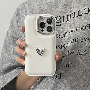 Minimalist White Heart Phone Case - iPhone 11 / White