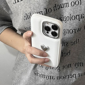 Minimalist White Heart Phone Case - IPhone Case
