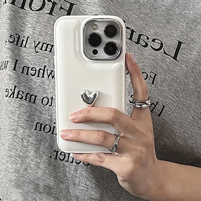 Minimalist White Heart Phone Case - IPhone Case