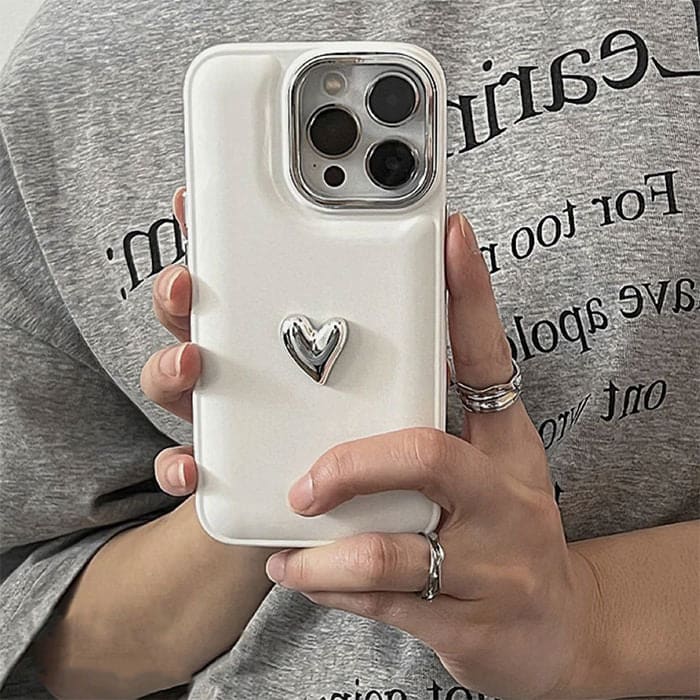 Minimalist White Heart Phone Case - IPhone Case