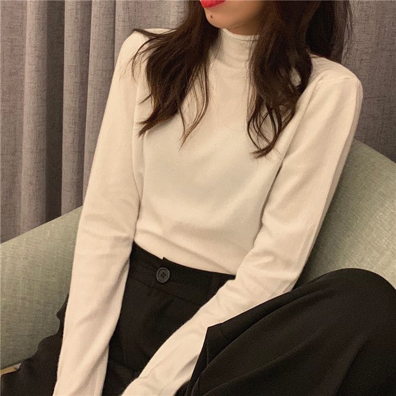 Mock Neck Knit Top