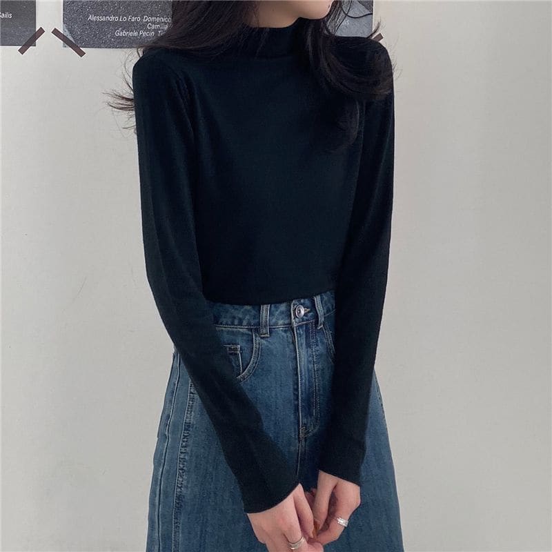 Mock Neck Knit Top