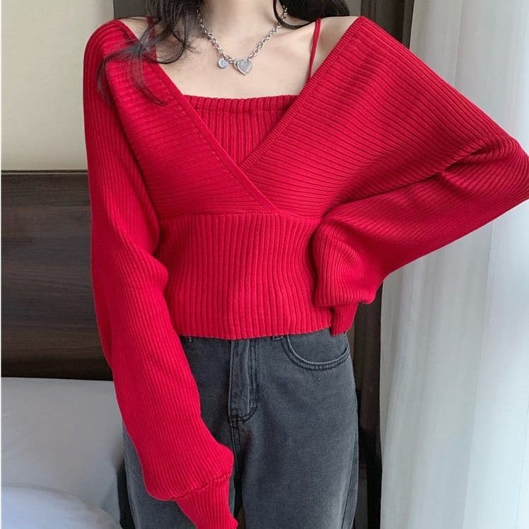 Mock Two Piece Sweater