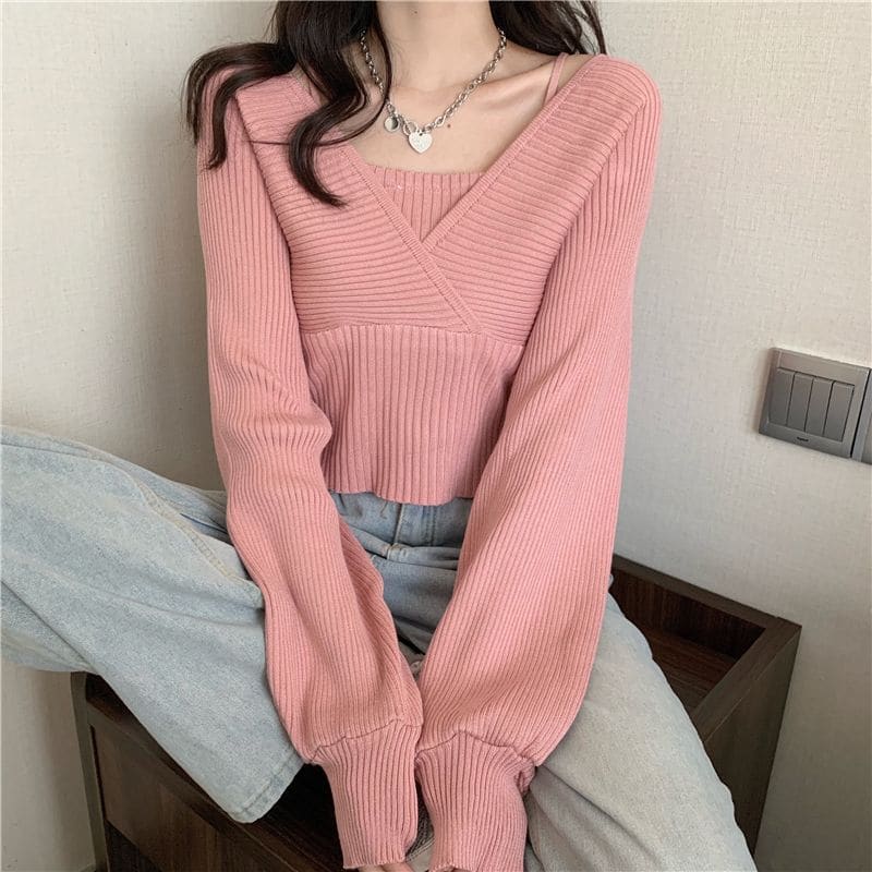 Mock Two Piece Sweater