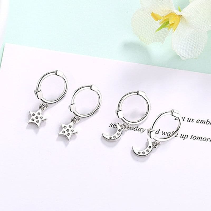 Moon / Star Alloy Drop Earring