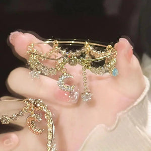 Kawaii Aesthetic Y2K Cute Fairy Moon Star Tassel Bracelet MK Kawaii Store