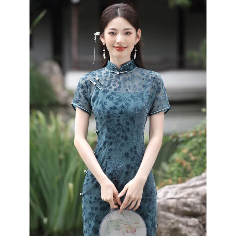 Moonflower Elegant Cheongsam - Female Hanfu