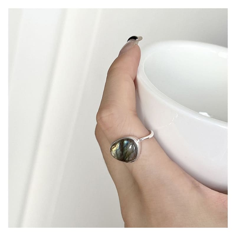 Moonstone Alloy Open Ring / Irregular Alloy Open Ring