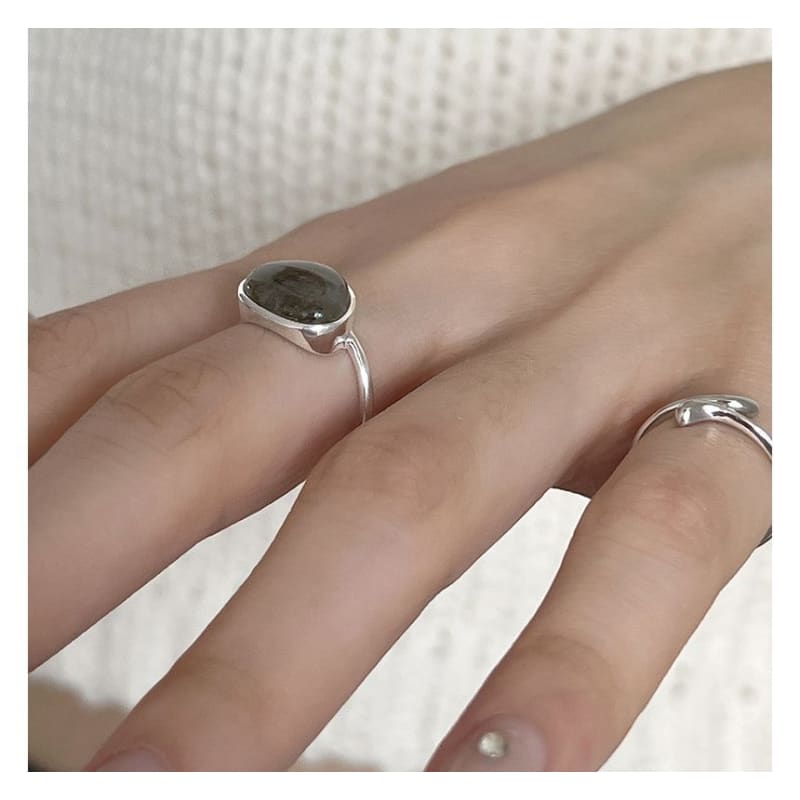 Moonstone Alloy Open Ring / Irregular Alloy Open Ring