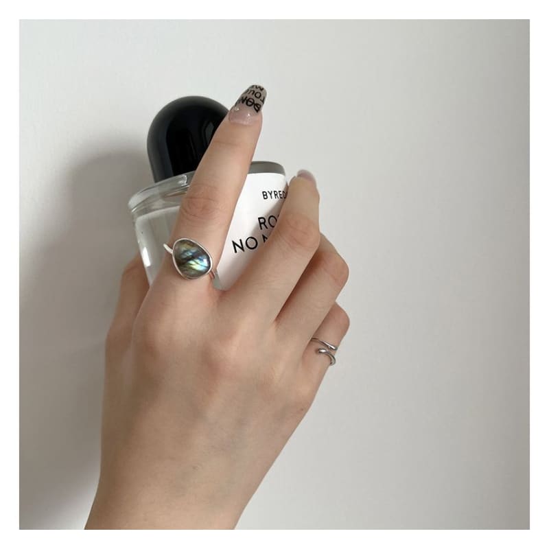 Moonstone Alloy Open Ring / Irregular Alloy Open Ring