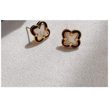 Mother of Pearl Enamel Stud Earring