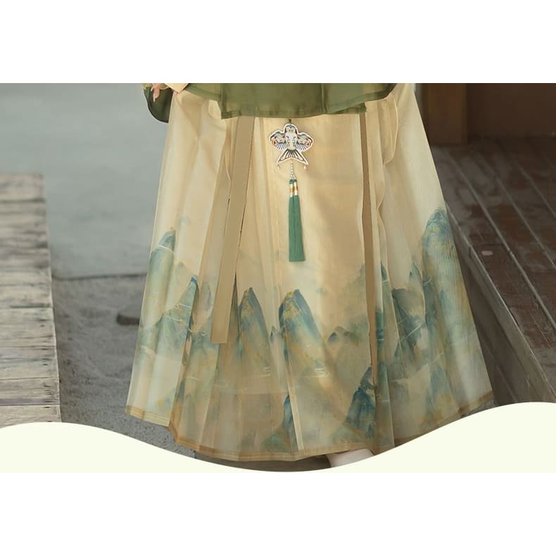 Mountain Print Hanfu Costume Set