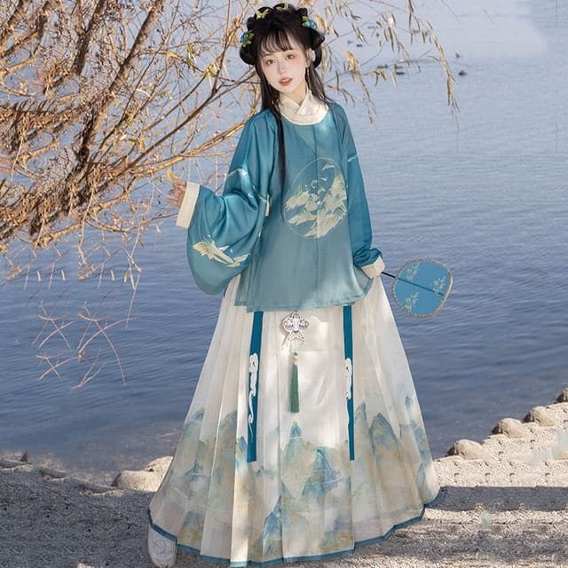 Mountain Print Hanfu Costume Set