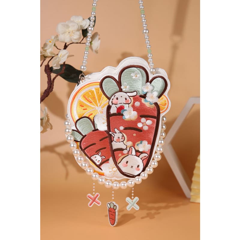 Multi-Color Bunny Carrot Lemon Crossbody Bag - One-Size