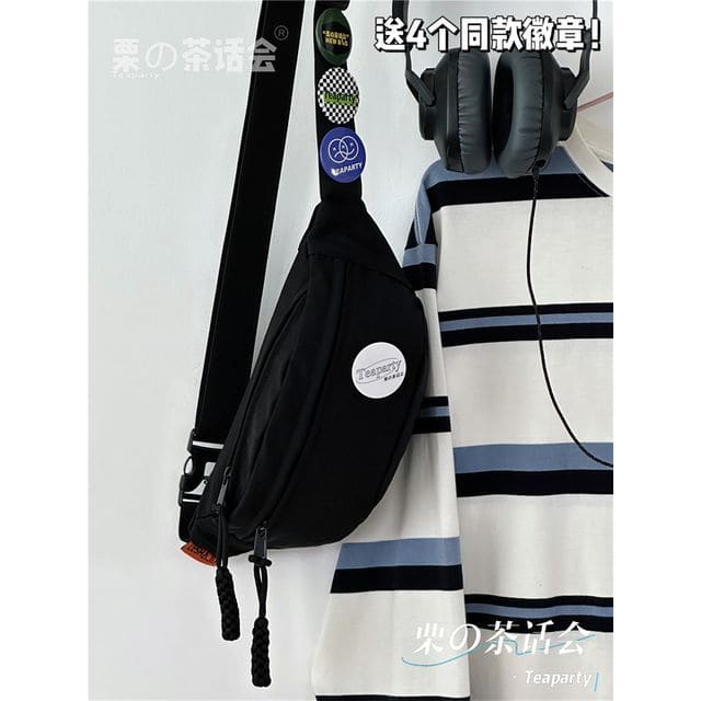 Multi-Pocket Belt Bag / Bag Charm / Set - Black / One Size