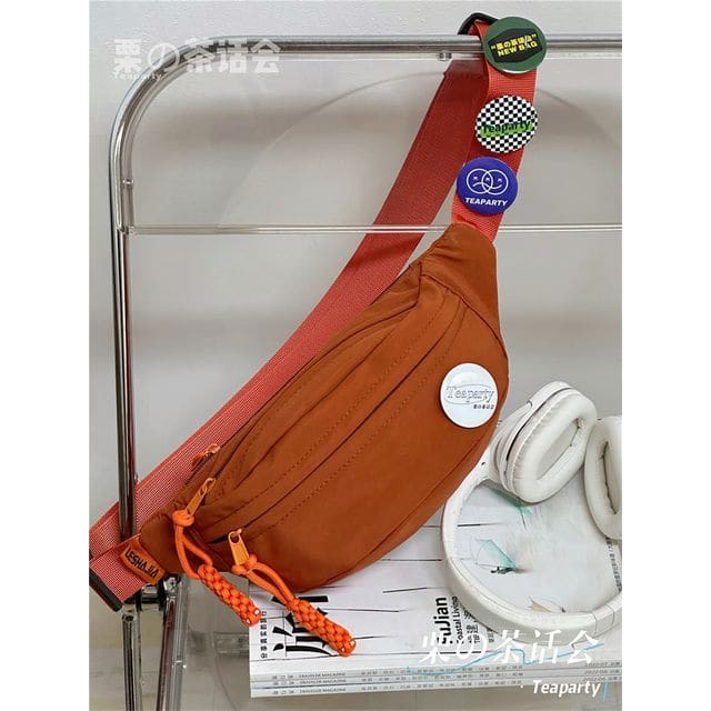 Multi-Pocket Belt Bag / Bag Charm / Set - Tangerine