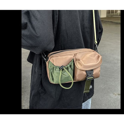 Multi-Pocket Buckled Crossbody Bag