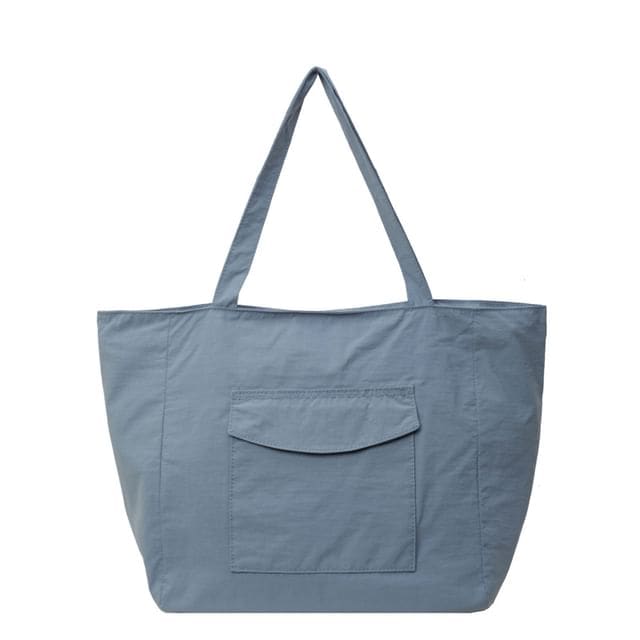 Multi-Pocket Tote Bag - Blue / One Size