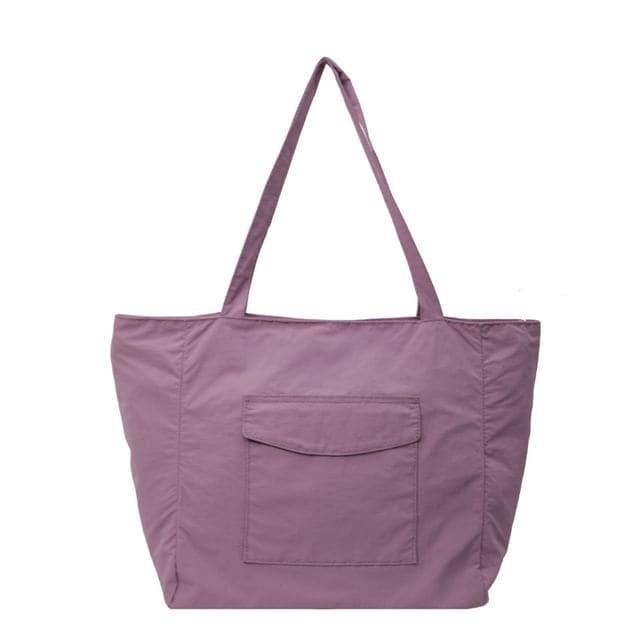 Multi-Pocket Tote Bag - Purple / One Size