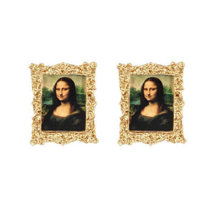 Oil Painting Earrings - Mona Lisa - earrings