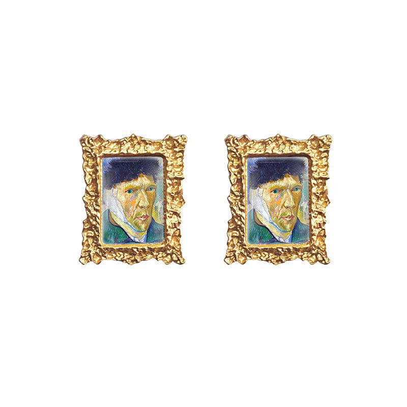 Oil Painting Impressionism Earrings - Self-Portrait