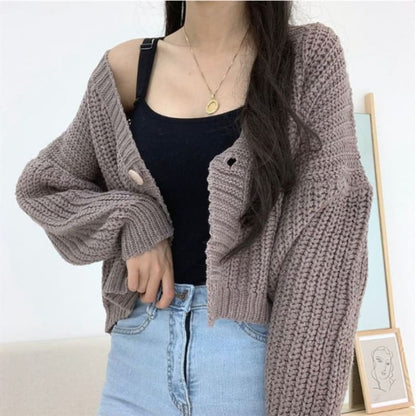 One-Button V-Neck Cardigan in 6 Colors