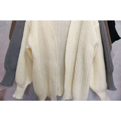 Open-Front Plain Cardigan