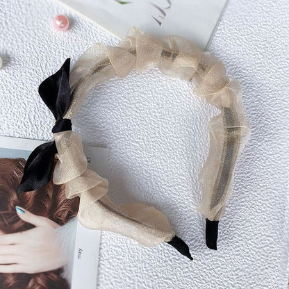 Organza Headband - 02 - Beige / One Size